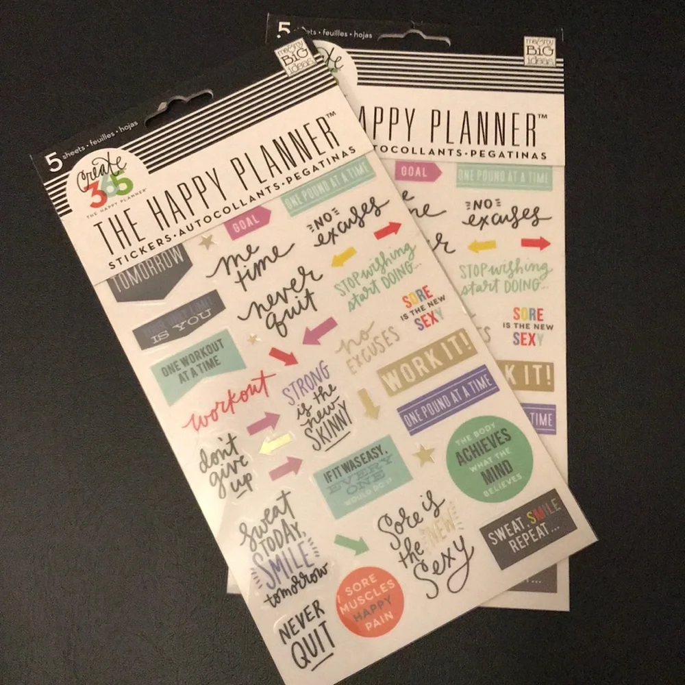 NEW: 2x Packs Happy Planner Fitness Theme Stickers